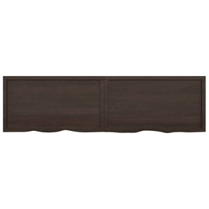 vidaXL Wall Shelf Dark Brown 220x60x(2-6) cm Treated Solid Wood Oak