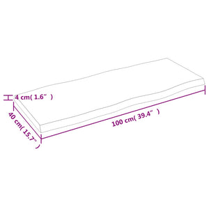 vidaXL Table Top 100x40x(2-4) cm Untreated Solid Wood Live Edge