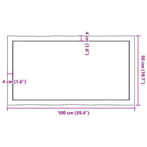 vidaXL Table Top 100x50x(2-6) cm Untreated Solid Wood Live Edge