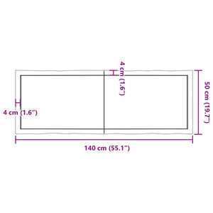 vidaXL Table Top 140x50x(2-6) cm Untreated Solid Wood Live Edge