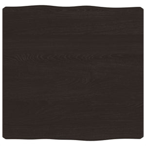 vidaXL Table Top Dark Brown 40x40x(2-6) cm Treated Solid Wood Live Edge