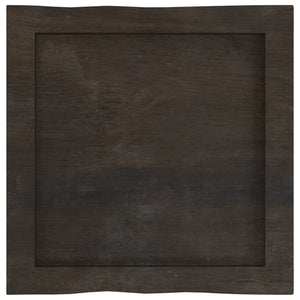 vidaXL Table Top Dark Brown 40x40x(2-6) cm Treated Solid Wood Live Edge