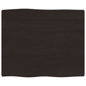 vidaXL Table Top Dark Brown 60x50x2 cm Treated Solid Wood Oak Live Edge