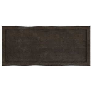 vidaXL Table Top Dark Brown 100x40x(2-4) cm Treated Solid Wood Live Edge