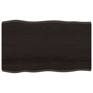 vidaXL Table Top Dark Brown 100x60x(2-4) cm Treated Solid Wood Live Edge