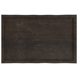 vidaXL Table Top Dark Brown 100x60x(2-4) cm Treated Solid Wood Live Edge