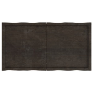 vidaXL Table Top Dark Brown 120x60x(2-6) cm Treated Solid Wood Live Edge