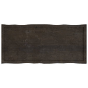 vidaXL Table Top Dark Brown 140x60x(2-4) cm Treated Solid Wood Live Edge