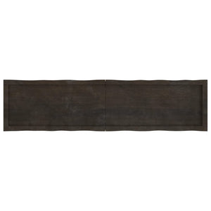 vidaXL Table Top Dark Brown 160x40x(2-6) cm Treated Solid Wood Live Edge