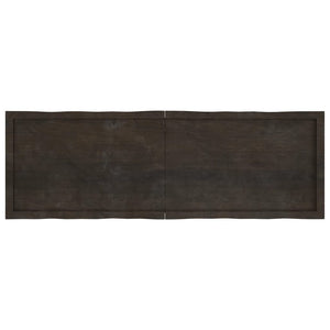 vidaXL Table Top Dark Brown 160x50x(2-4) cm Treated Solid Wood Live Edge