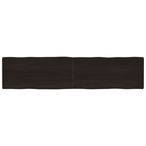 vidaXL Table Top Dark Brown 220x50x(2-4) cm Treated Solid Wood Live Edge