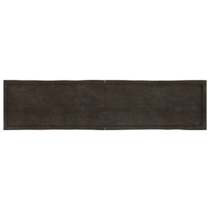 vidaXL Table Top Dark Brown 220x50x(2-4) cm Treated Solid Wood Live Edge