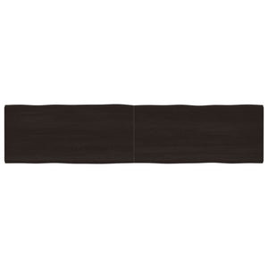 vidaXL Table Top Dark Brown 220x50x(2-6) cm Treated Solid Wood Live Edge