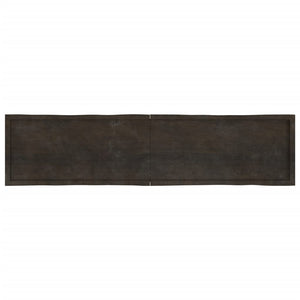 vidaXL Table Top Dark Brown 220x50x(2-6) cm Treated Solid Wood Live Edge