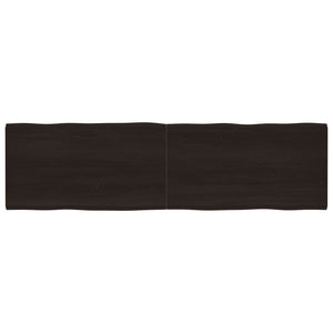 vidaXL Table Top Dark Brown 220x60x(2-4) cm Treated Solid Wood Live Edge