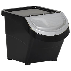 vidaXL Stackable Waste Bins with Lids 3 pcs Black PP 78 L