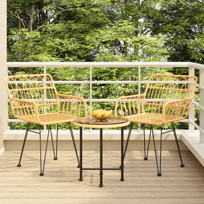 vidaXL 3 Piece Garden Dining Set Poly Rattan