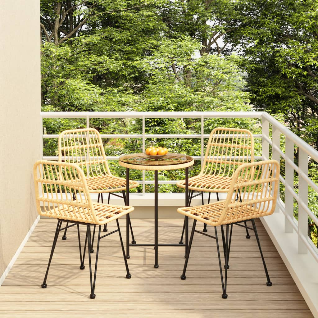 vidaXL 5 Piece Garden Dining Set Poly Rattan