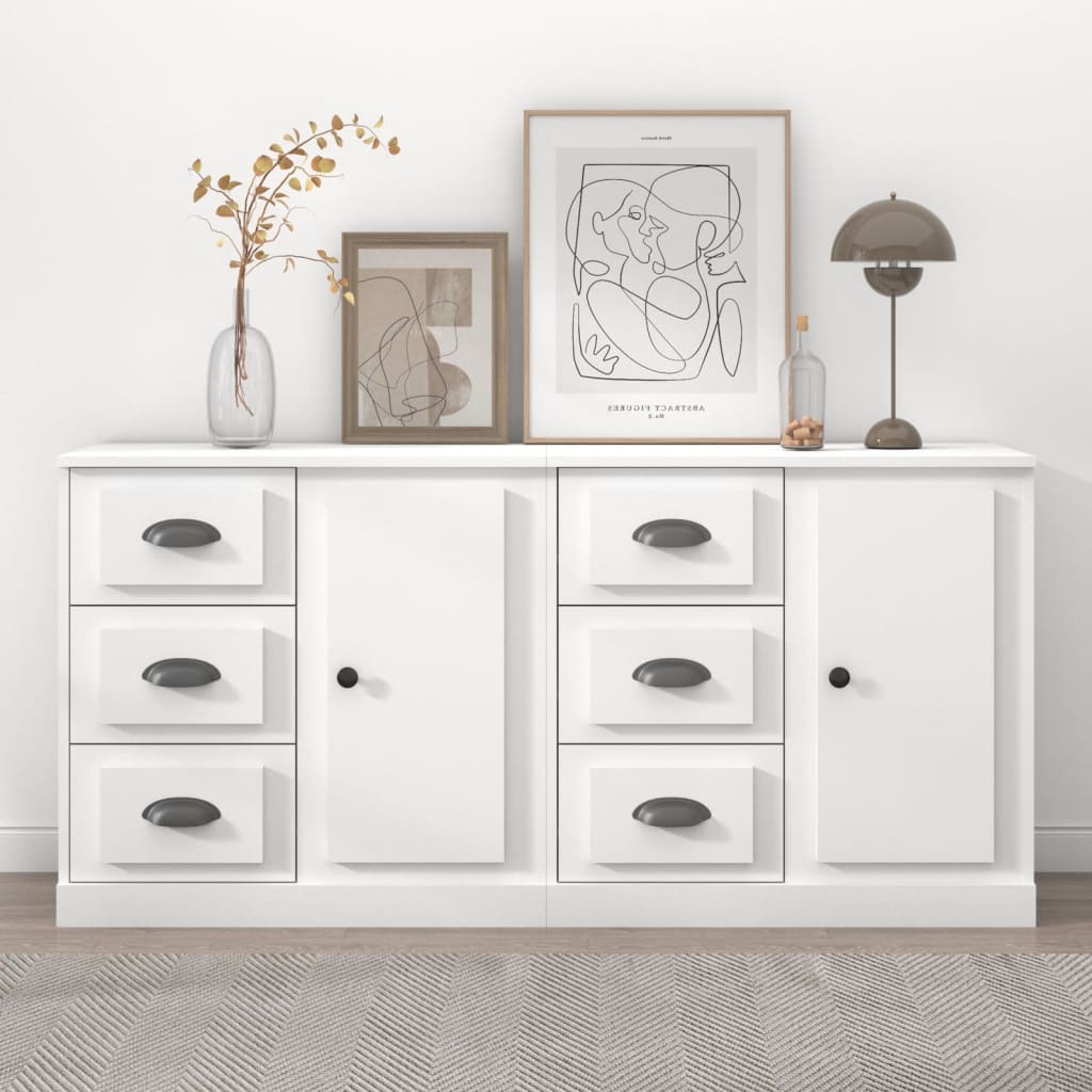 vidaXL Sideboards 2 pcs White Engineered Wood