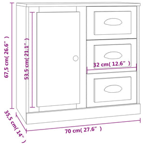 vidaXL Sideboards 2 pcs High Gloss White Engineered Wood