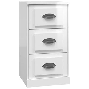 vidaXL Sideboards 3 pcs High Gloss White Engineered Wood