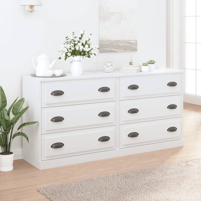 vidaXL Sideboards 2 pcs White Engineered Wood