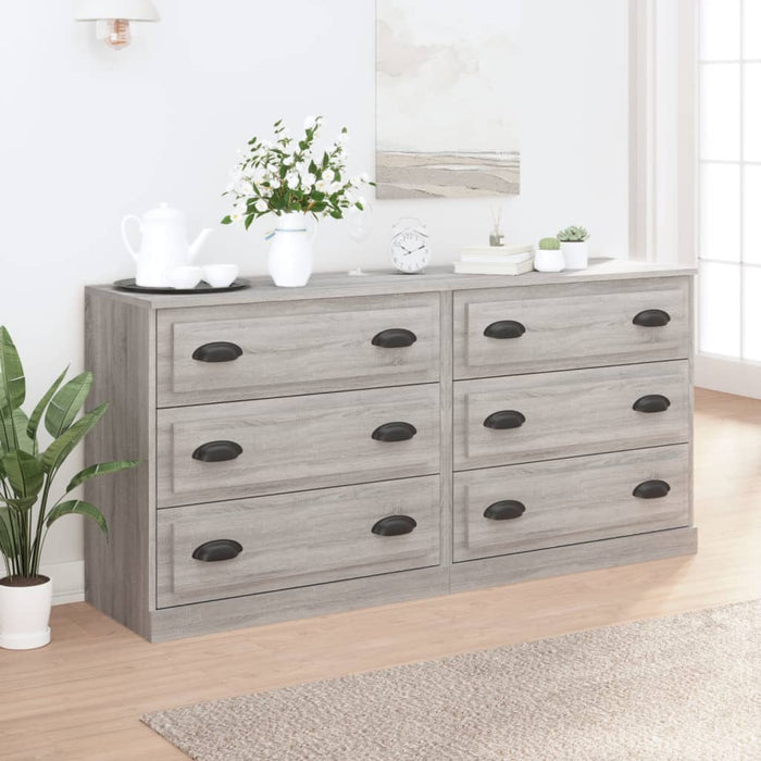 vidaXL Sideboards 2 pcs Grey Sonoma Engineered Wood