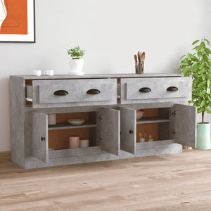 vidaXL Sideboards 2 pcs Concrete Grey Engineered Wood