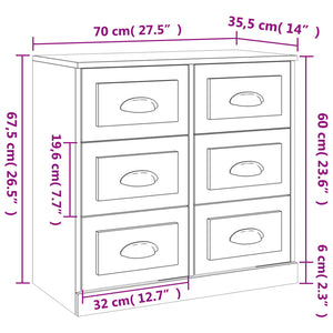 vidaXL Sideboards 2 pcs White Engineered Wood