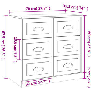 vidaXL Sideboards 2 pcs Concrete Grey Engineered Wood