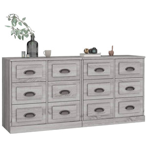 vidaXL Sideboards 2 pcs Grey Sonoma Engineered Wood