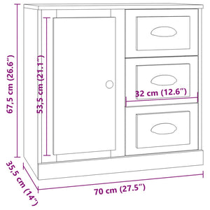 vidaXL Sideboards 3 pcs High Gloss White Engineered Wood