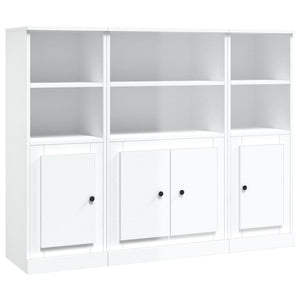 vidaXL Highboards 3 pcs High Gloss White Engineered Wood