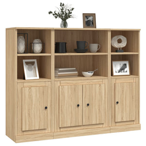 vidaXL Highboards 3 pcs Sonoma Oak Engineered Wood