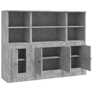 vidaXL Highboards 3 pcs Concrete Grey Engineered Wood