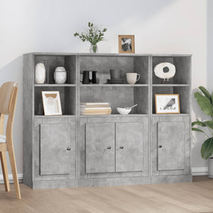 vidaXL Highboards 3 pcs Concrete Grey Engineered Wood