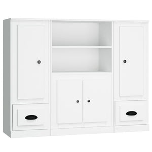 vidaXL Highboards 3 pcs White Engineered Wood