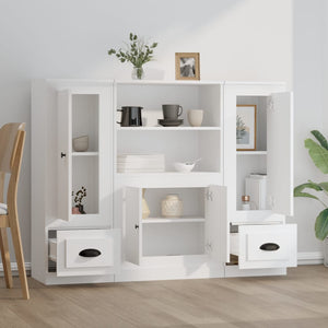 vidaXL Highboards 3 pcs White Engineered Wood