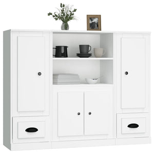 vidaXL Highboards 3 pcs White Engineered Wood