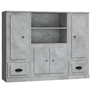 vidaXL Highboards 3 pcs Concrete Grey Engineered Wood