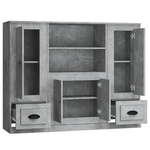 vidaXL Highboards 3 pcs Concrete Grey Engineered Wood