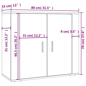 vidaXL Highboard Black Engineered Wood