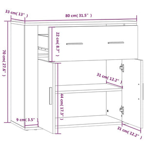 vidaXL Highboard Black Engineered Wood