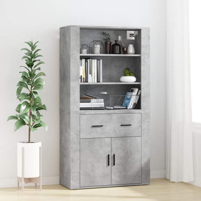 vidaXL Highboard Concrete Grey Engineered Wood