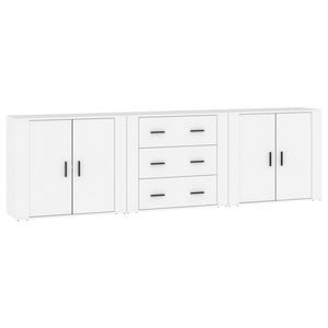 vidaXL Sideboards 3 pcs White Engineered Wood