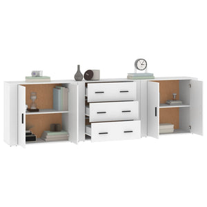 vidaXL Sideboards 3 pcs White Engineered Wood