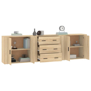 vidaXL Sideboards 3 pcs Sonoma Oak Engineered Wood