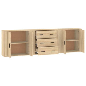 vidaXL Sideboards 3 pcs Sonoma Oak Engineered Wood