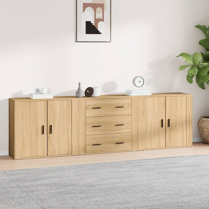 vidaXL Sideboards 3 pcs Sonoma Oak Engineered Wood