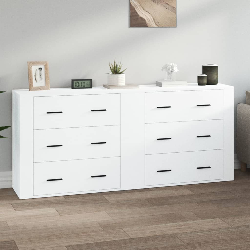 vidaXL Sideboards 2 pcs White Engineered Wood